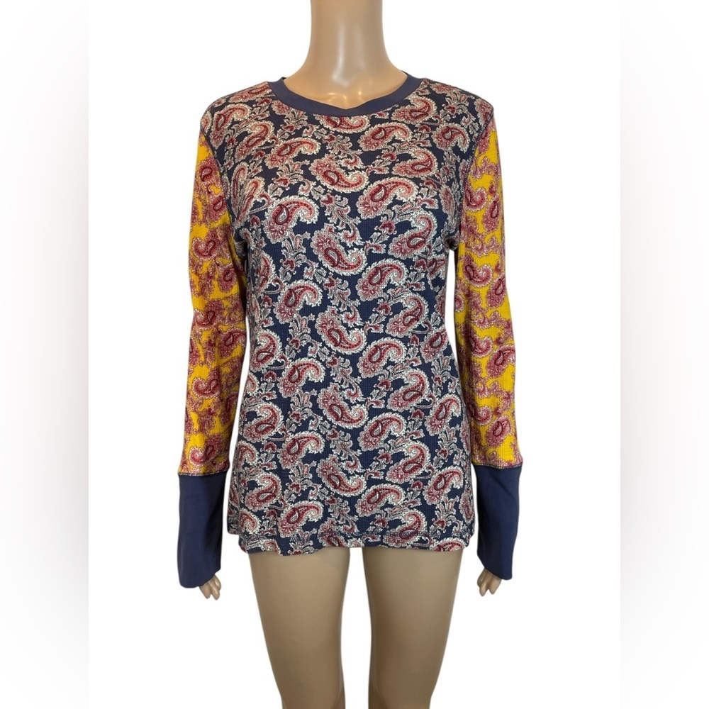Sundance Pure Paisley Long Sleeve Thermal Tee size L
